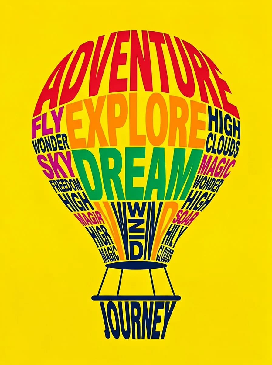 Wide aspect ratio vector typographic illustration of a whale made entirely of words, generated by ChatGPT Image